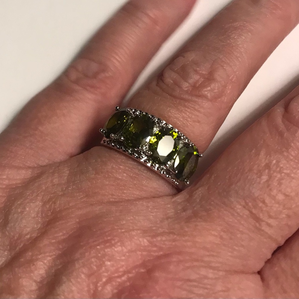 Peridot Stamped 925 Sterling Silver Ring